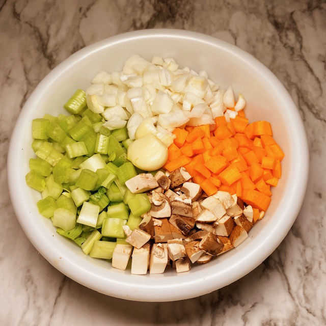 Photo of chopped vegetables