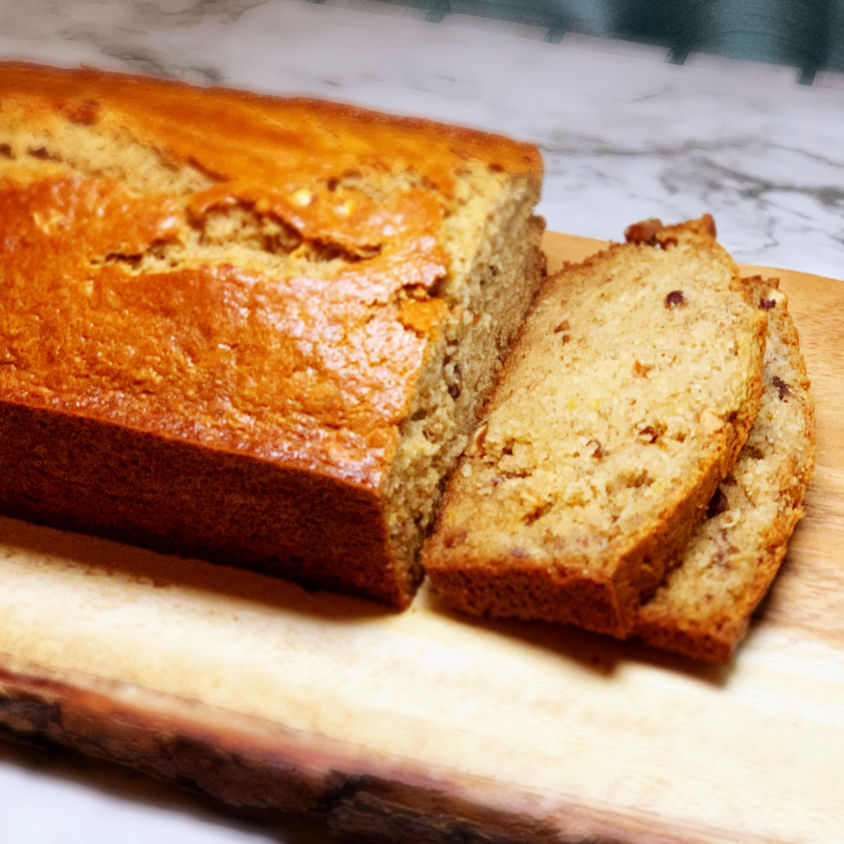 Photo of sliced banana bread
