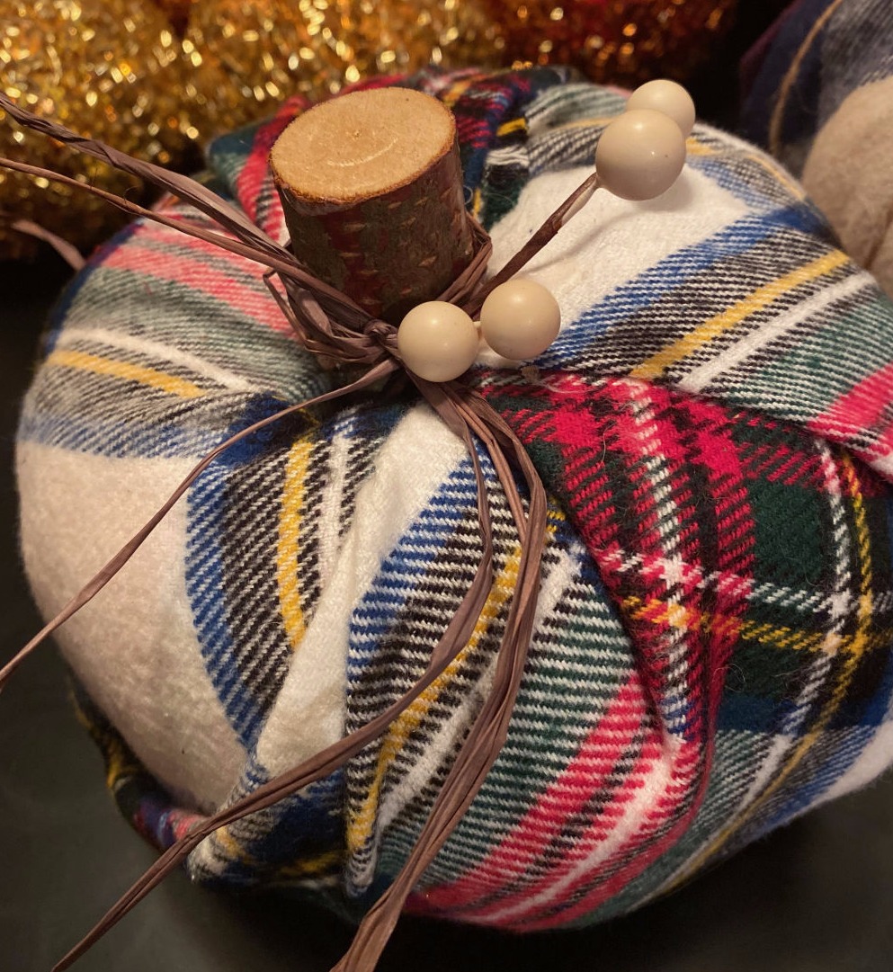 Image of fabric covered pumpkin