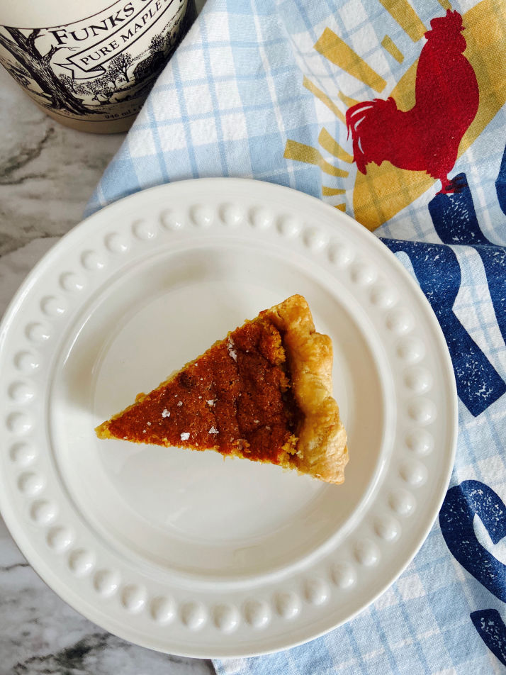 Photo of slice of salted maple pie